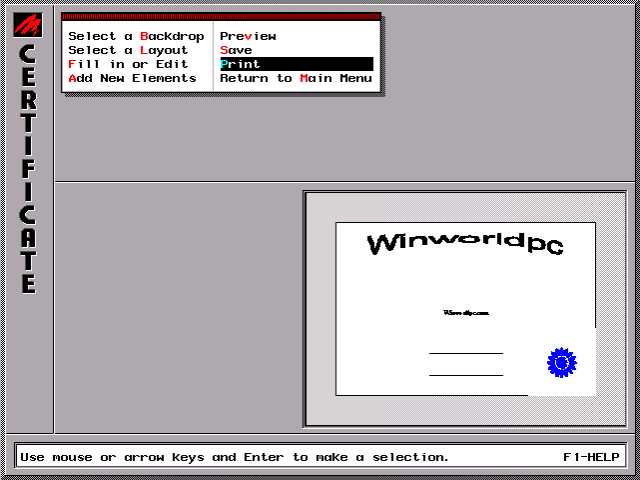 The Print Shop Deluxe Companion for DOS - Editor